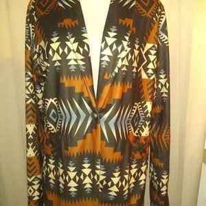 MISSLOOK NATIVE AMERICAN PRINT JACKET  2XL